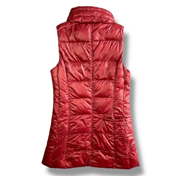 L'ATELIER Vest Womens Small Red Down Puffer Quilted Stand Collar Zip Pockets - Picture 2 of 12